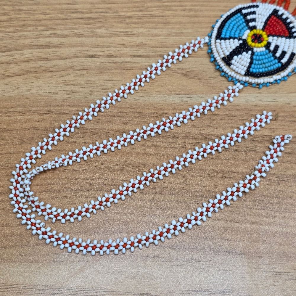 Native American Style Beaded Jewelry Thunderbird Necklace with Bracelet‎ & Pouch - Picture 4 of 14